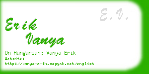 erik vanya business card